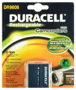 DURACELL DR9608 Panasonic VW-VBD140 Kamera Pili